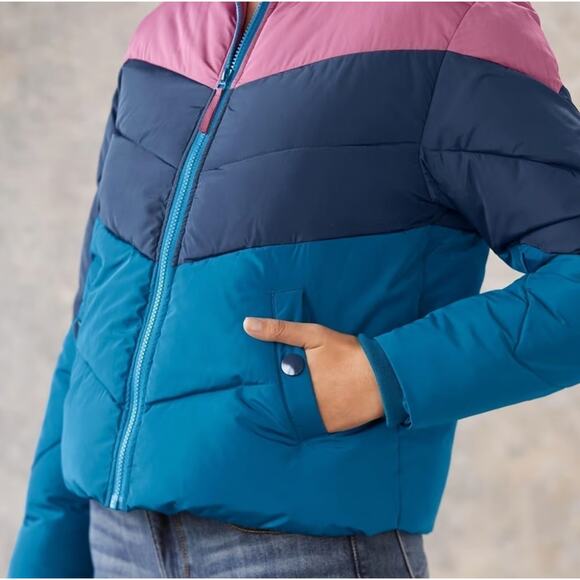 Sundance Greer Mountain Jacket Pink and Blue Retro Puffer Synthetic Small Poly - Picture 9 of 10